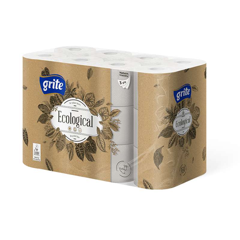Grite Ecological 24 tek. 3 rétegű környezetbarát toalettpapír (135 lap/tekercs)