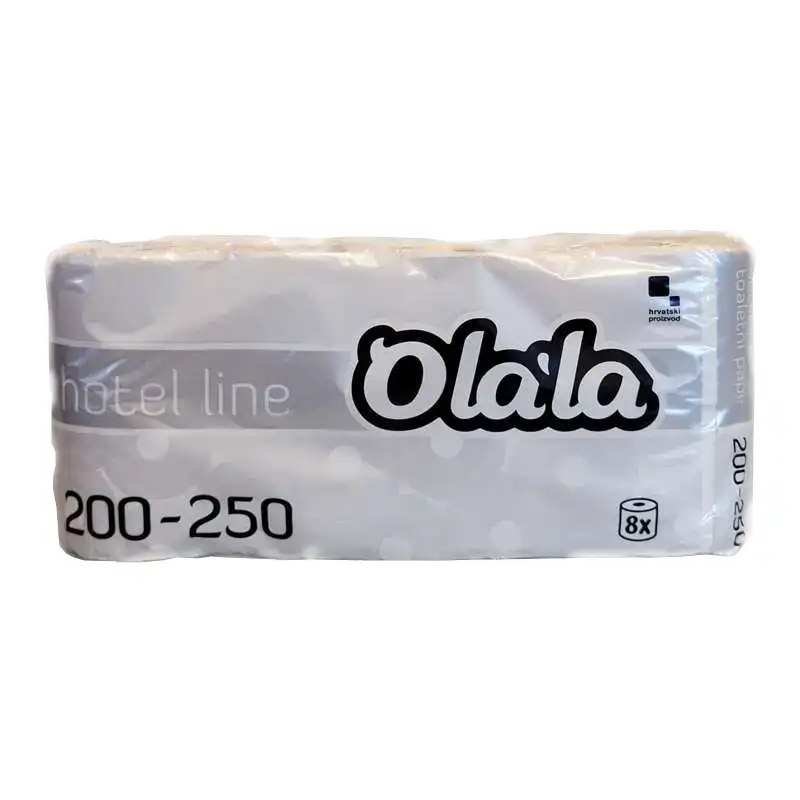 Olala Hotel Line 8 tekercses 2 rétegű toalettpapír (250 lap/tekercs)