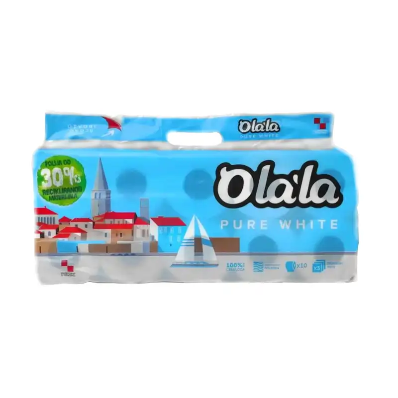 Olala Pure White 10 tekercses 3 rétegű toalettpapír