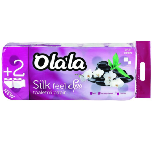 Olala Silk Feel Spa 10 tekercses 3 rétegű prémium toalettpapír 155 lap/tekercs