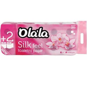 Olala Silk Feel 10 tekercses 3 rétegű prémium toalettpapír (187 lap/tekercs)