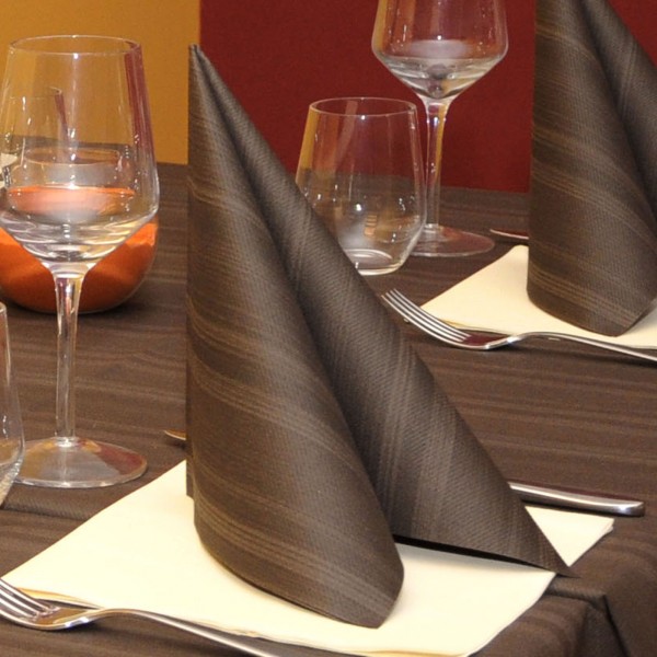 Textilhatású szalvéta 40×40 cm Soul kakaó 50 darab