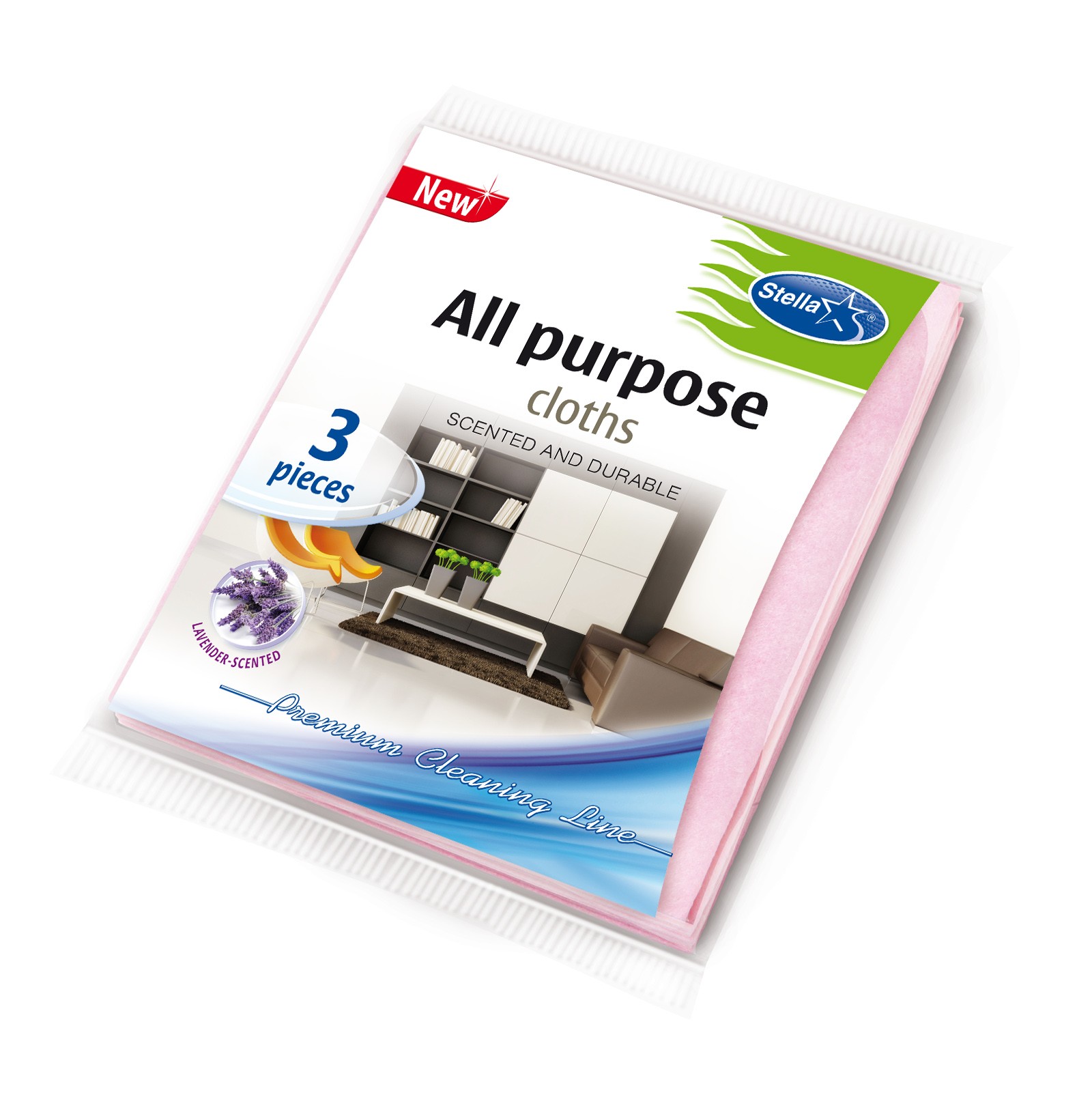 Stella univerzális törlőkendő levendula illattal 3 db-os