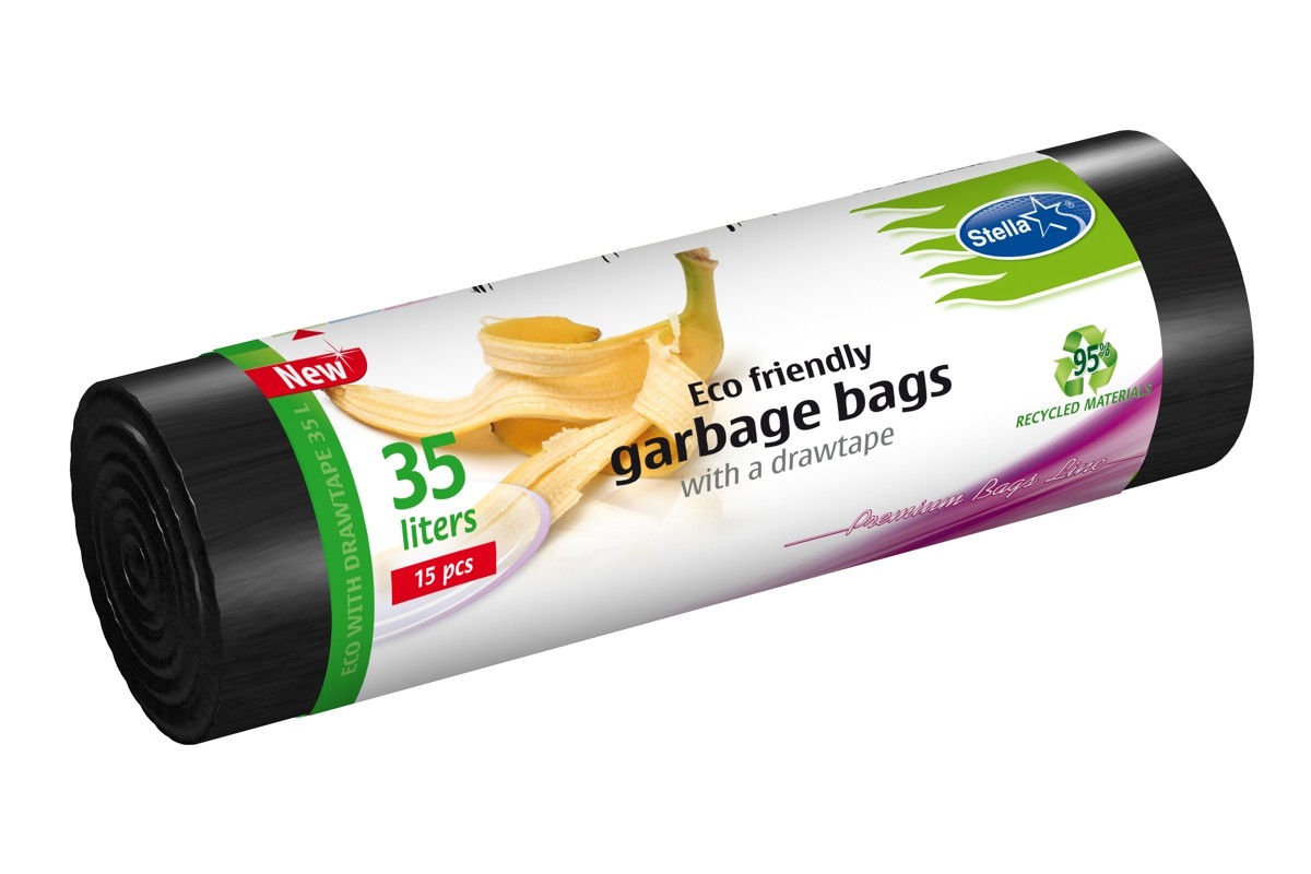 WNS-4249 LDPE húzózáras szemeteszsák Stella 35l-es 15 db