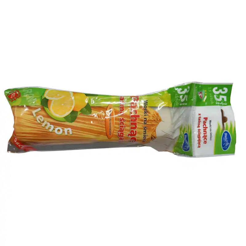 WNS-0158 húzózáras szemeteszsák Stella 35l-es 15 db citromos